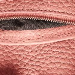 Pre Owned Fendi Old Rose Leather and Snakeskin Leather Mini Whipstitch Peekaboo Top Handle Bag