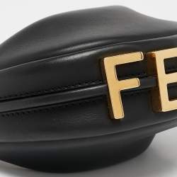 Fendi Black Leather Nano Fendigraphy Hobo