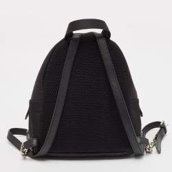 Fendi Black Nylon and Shearling Mini Dolce Lightbulb Backpack
