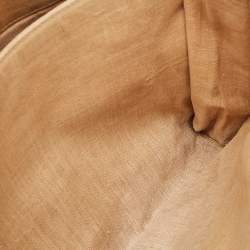 Pre Owned Fendi Tobacco Pequin Stripe Canvas Large Claudia Shoulder Bag