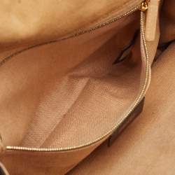 Pre Owned Fendi Tobacco Pequin Stripe Canvas Large Claudia Shoulder Bag