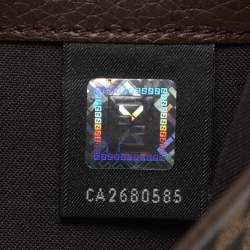 Pre Owned Fendi Tobacco Zucca Canvas and Leather Turnlock Flap Continental Wallet