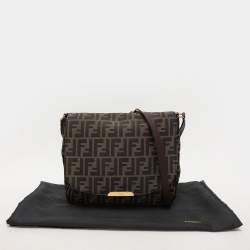 Fendi Tobacco Zucca Canvas Flap Crossbody Bag