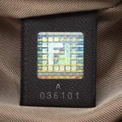 Pre Owned Fendi Light Pink Zucchino Canvas and Leather Mama Forever Shoulder Bag