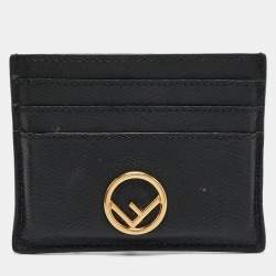 Fendi Black Leather F is Fendi Card Holder