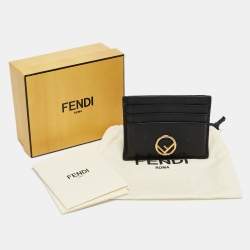 Fendi Black Leather F is Fendi Card Holder