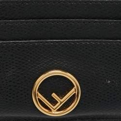 Fendi Black Leather F is Fendi Card Holder
