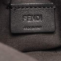 Pre Owned Fendi Tobacco/Black Zucca Embossed Leather FF Wallet On Chain