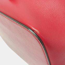 Pre Owned Fendi Red Leather Mon Tresor Bucket Bag