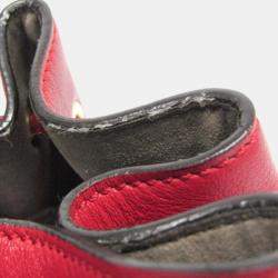 Pre Owned Fendi Red Leather Mon Tresor Bucket Bag