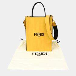 Pre Owned Fendi Yellow Leather Roma Shopping Bag
