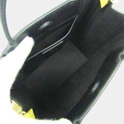 Pre Owned Fendi Yellow Leather Roma Shopping Bag