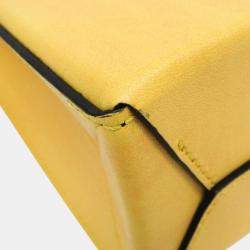 Pre Owned Fendi Yellow Leather Roma Shopping Bag