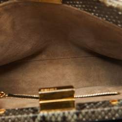 Pre Owned Fendi Multicolor Python Mini Peekaboo Top Handle Bag