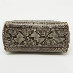 Pre Owned Fendi Multicolor Python Mini Peekaboo Top Handle Bag