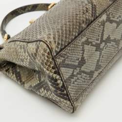 Pre Owned Fendi Multicolor Python Mini Peekaboo Top Handle Bag