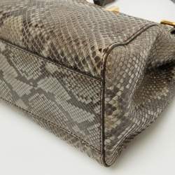Pre Owned Fendi Multicolor Python Mini Peekaboo Top Handle Bag