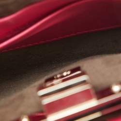 Fendi Pink Leather Micro Peekaboo Top Handle Bag