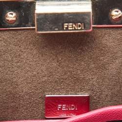 Fendi Pink Leather Micro Peekaboo Top Handle Bag