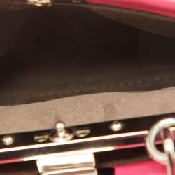 Fendi Pink Leather Micro Peekaboo Top Handle Bag