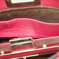 Fendi Pink Leather Micro Peekaboo Top Handle Bag