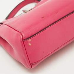 Fendi Pink Leather Micro Peekaboo Top Handle Bag