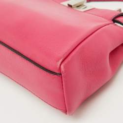 Fendi Pink Leather Micro Peekaboo Top Handle Bag