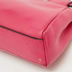 Fendi Pink Leather Micro Peekaboo Top Handle Bag
