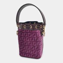 Fendi Purple Fabric Montresor Mini Bucket Bag