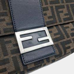 Fendi Black Brown Fabric Zucca belt bag