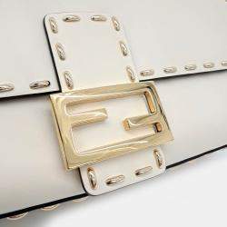 Fendi Beige Leather Baguette Shoulder Bag