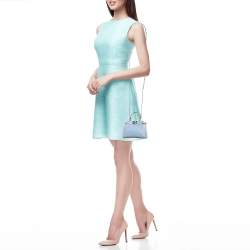 Fendi Light Blue Crocodile Micro Peekaboo Top Handle Bag