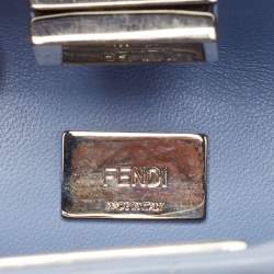 Fendi Light Blue Crocodile Micro Peekaboo Top Handle Bag