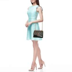 مملوكة مسبقًا Fendi Brown/Black FF Leather Mini Kan I Shoulder Bag