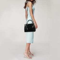 Pre Owned Fendi Black Patent Leather Petite 2Jours Tote