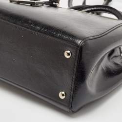 Pre Owned Fendi Black Patent Leather Petite 2Jours Tote