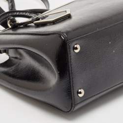 Pre Owned Fendi Black Patent Leather Petite 2Jours Tote
