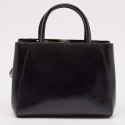 Pre Owned Fendi Black Patent Leather Petite 2Jours Tote