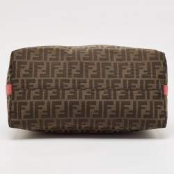 Pre Owned Fendi Tobacco Zucca Canvas and Leather Tote