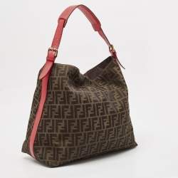 Pre Owned Fendi Tobacco Zucca Canvas and Leather Tote