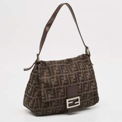 Pre Owned Fendi Tobacco Zucca Canvas and Leather Mama Baguette Bag