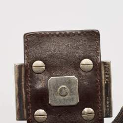 Pre Owned Fendi Tobacco Zucca Canvas and Leather Mama Baguette Bag