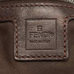 Pre Owned Fendi Tobacco Zucca Canvas and Leather Mama Baguette Bag