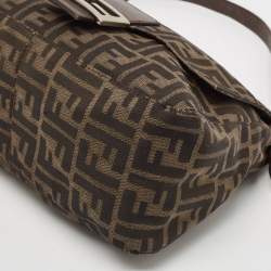 Pre Owned Fendi Tobacco Zucca Canvas and Leather Mama Baguette Bag