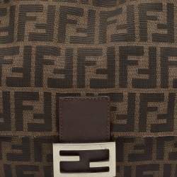 Pre Owned Fendi Tobacco Zucca Canvas and Leather Mama Baguette Bag