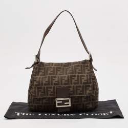 Pre Owned Fendi Tobacco Zucca Canvas and Leather Mama Baguette Bag
