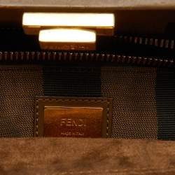 Fendi Brown Leather Medium Peekaboo Top Handle Bag