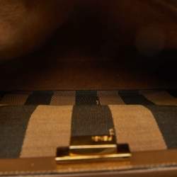 Fendi Brown Leather Medium Peekaboo Top Handle Bag