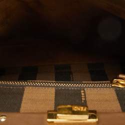 Fendi Brown Leather Medium Peekaboo Top Handle Bag