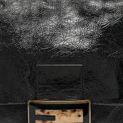 Pre Owned حقيبة كتف فندي ماما باغويت جلد لامع أسود مجعد